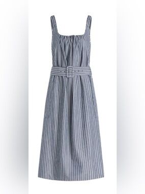 New with tags. Free Assembly Striped Navy and White Belted Sundress